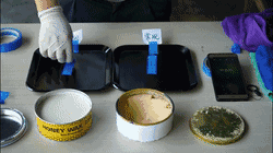 同一時間使用蜜蠟250的模具在差不多2秒后就掉落在桌面上，但使用常規(guī)蠟的模具還是牢牢地穩(wěn)固貼在模具上，附著力十分強(qiáng)，由此可見使用蜜蠟250的脫膜效果更勝一籌。